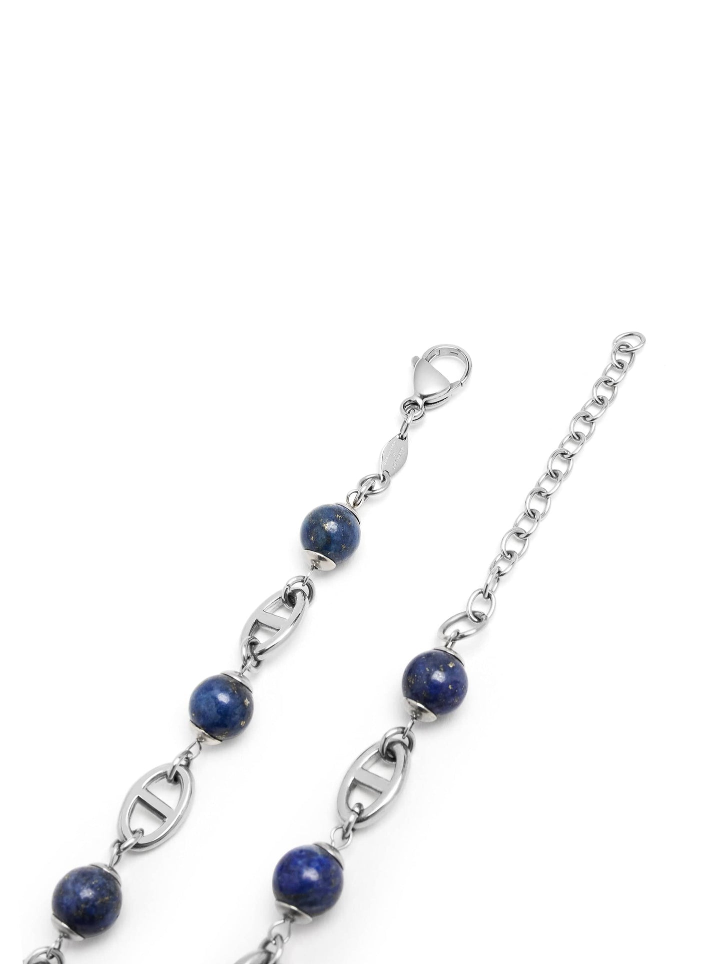 Men's Silver Mariner Chain with Blue Lapis