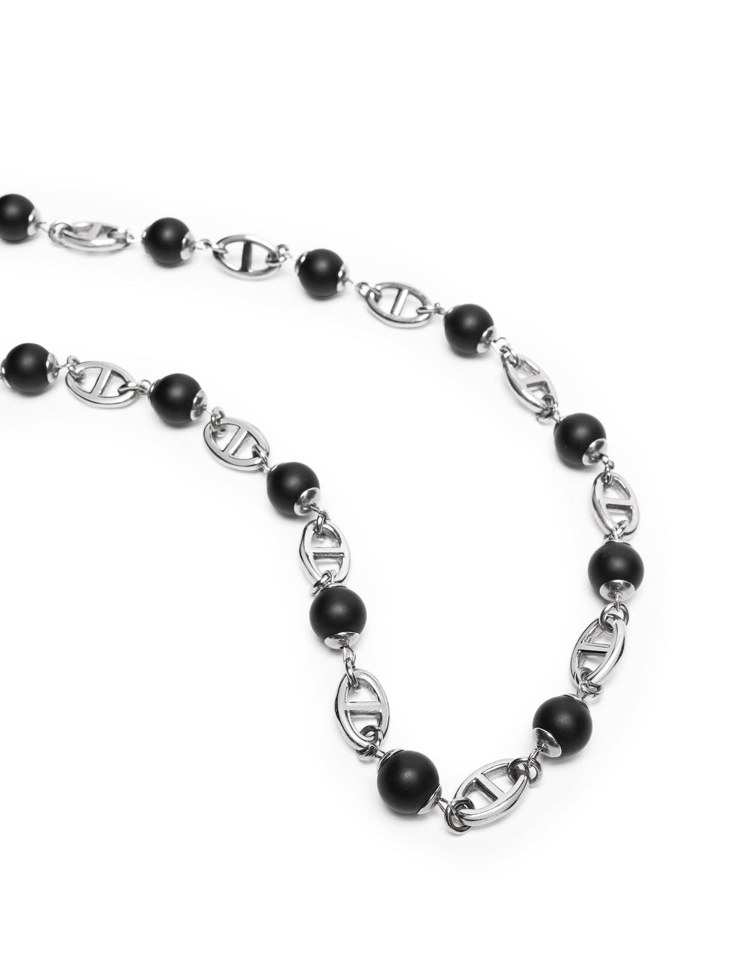 Men's Silver Mariner Chain with Matte Onyx