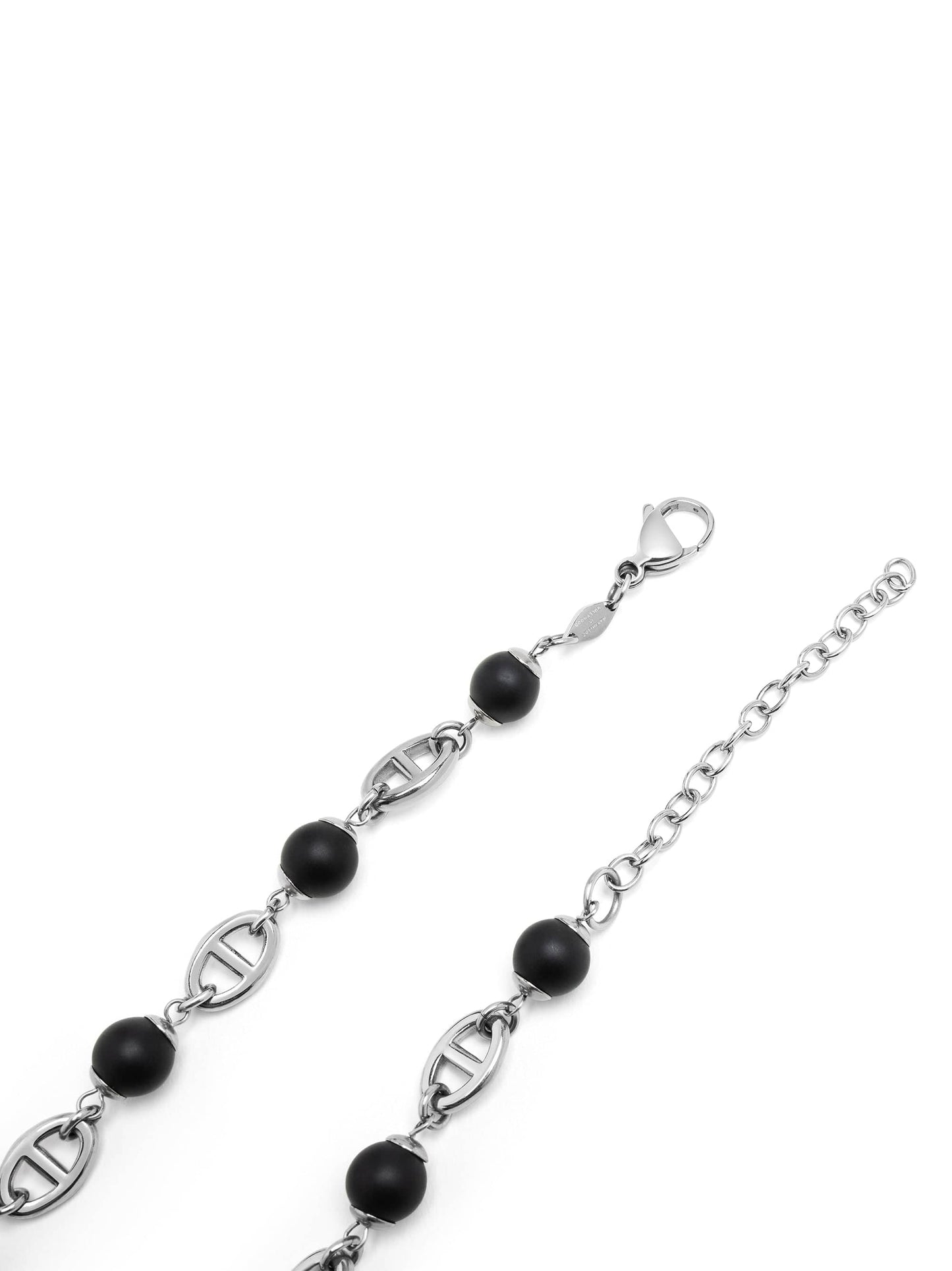Men's Silver Mariner Chain with Matte Onyx