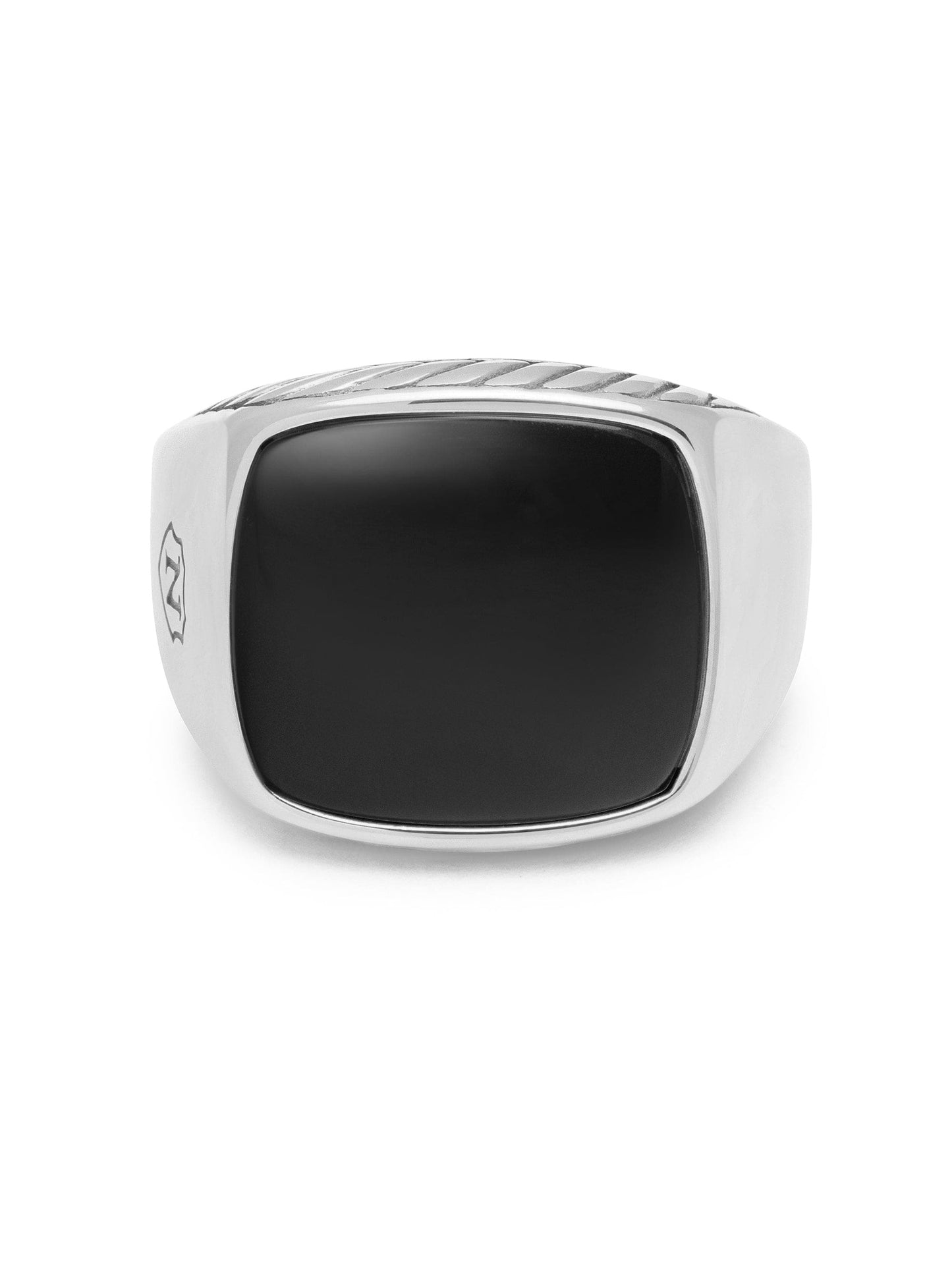 Gentleman's Silver Signet Ring with Black Onyx