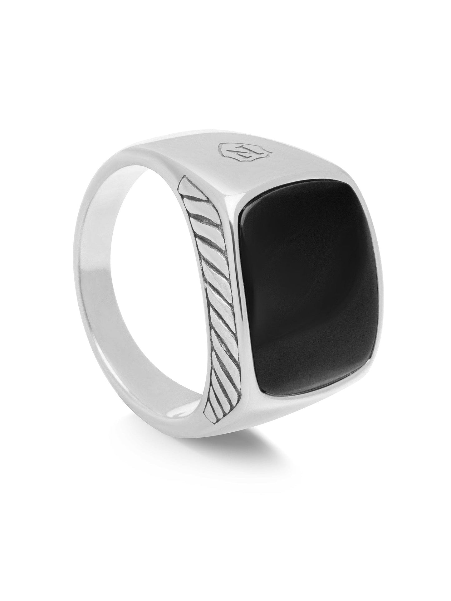 Gentleman's Silver Signet Ring with Black Onyx