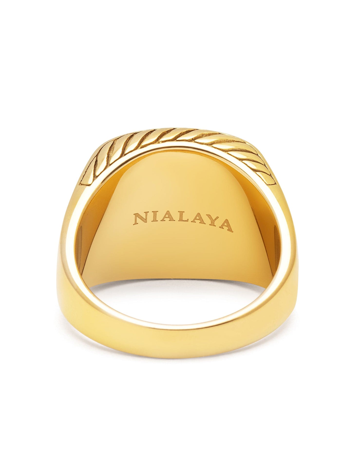 Gentleman's Gold Signet Ring with Brown Tiger Eye