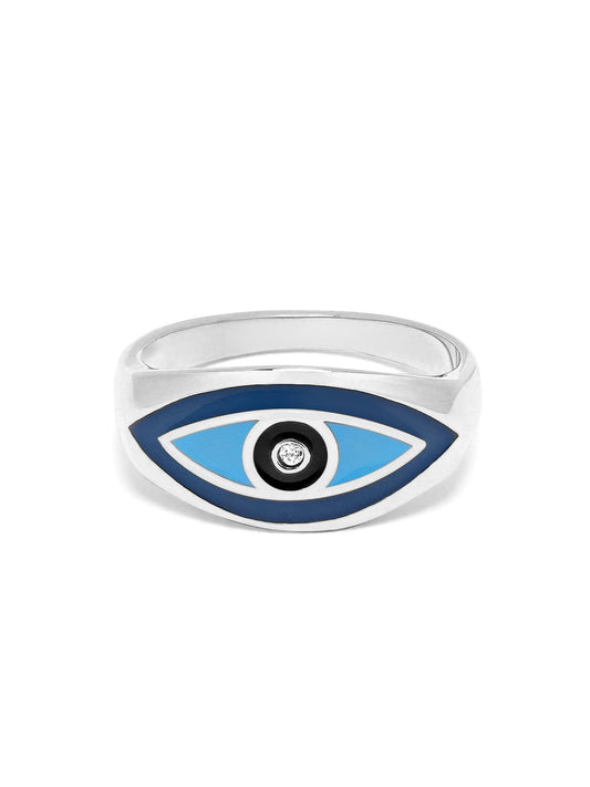 Women's Silver Evil Eye Ring