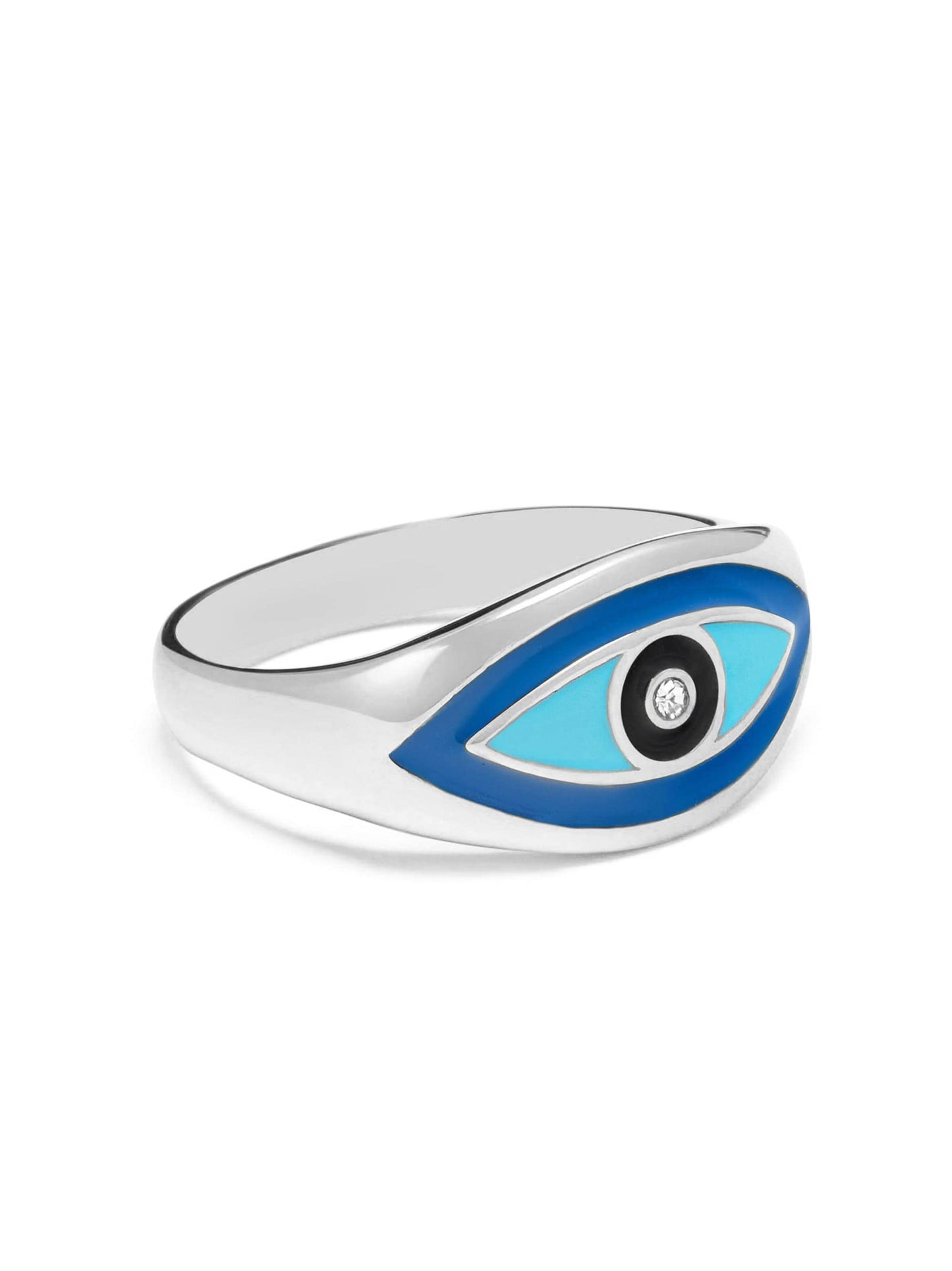 Men's Silver Evil Eye Ring