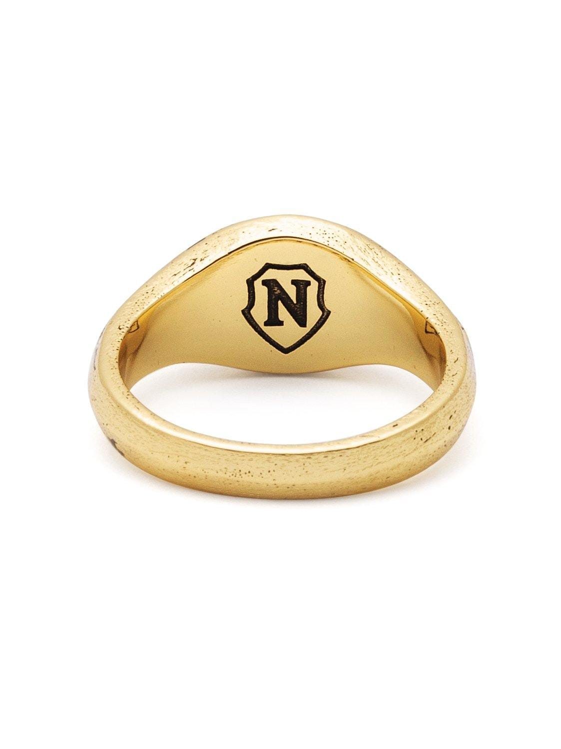 Men's Vintage Gold Oval Signet Ring with Brown Tiger Eye