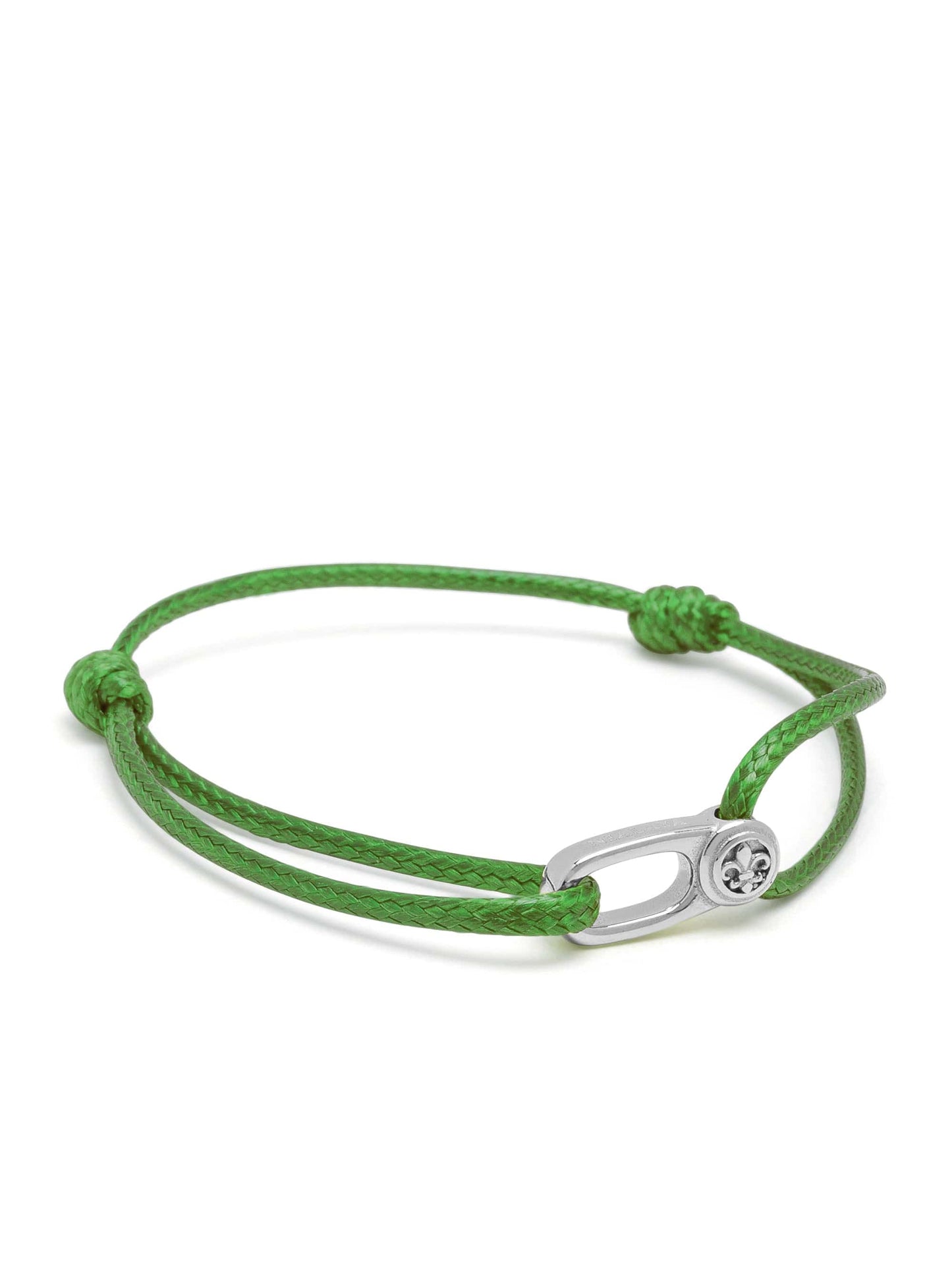 Green String Bracelet with Silver Hook