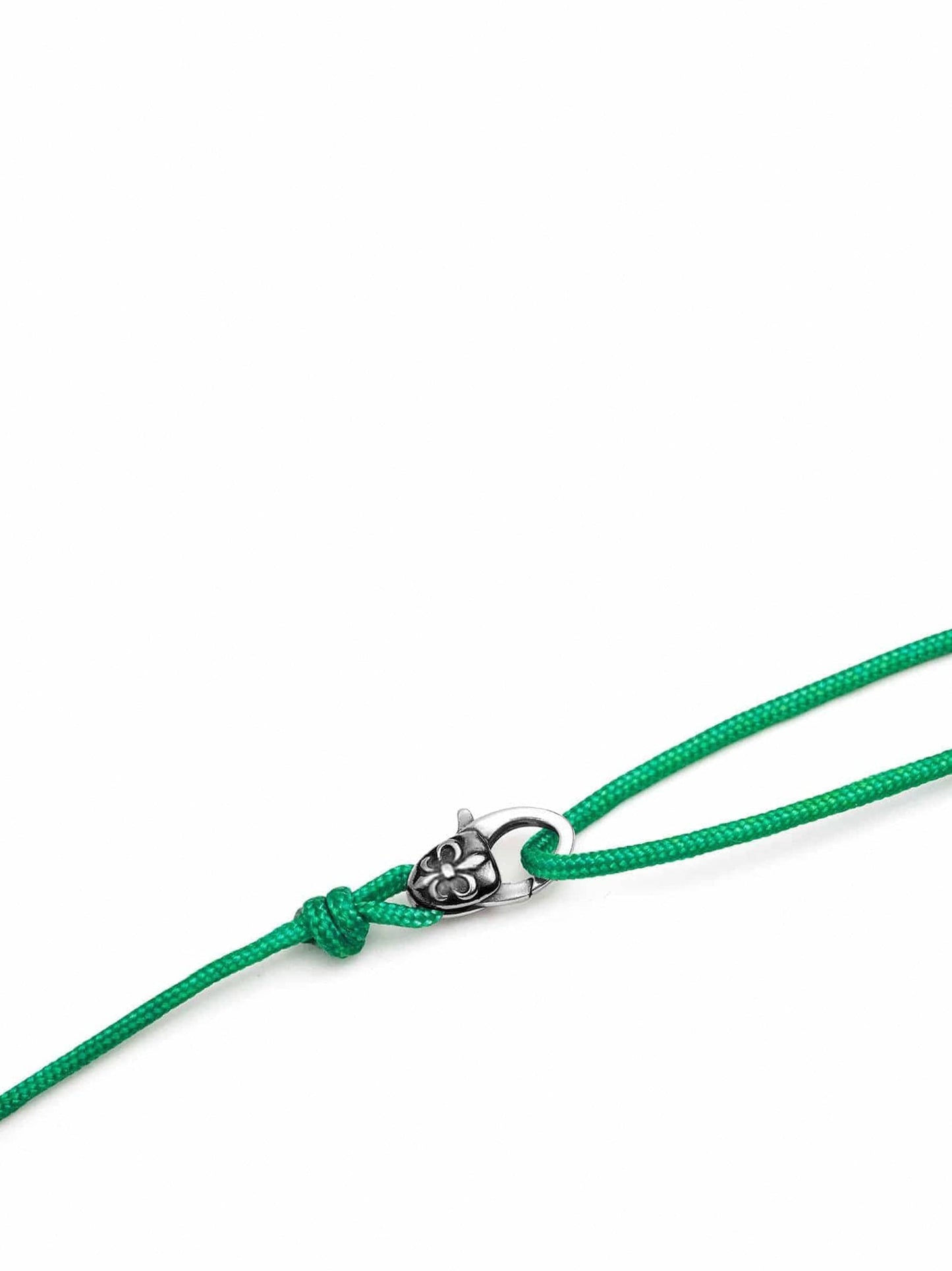 Green Wrap-Around String Bracelet with Sterling Silver Lock