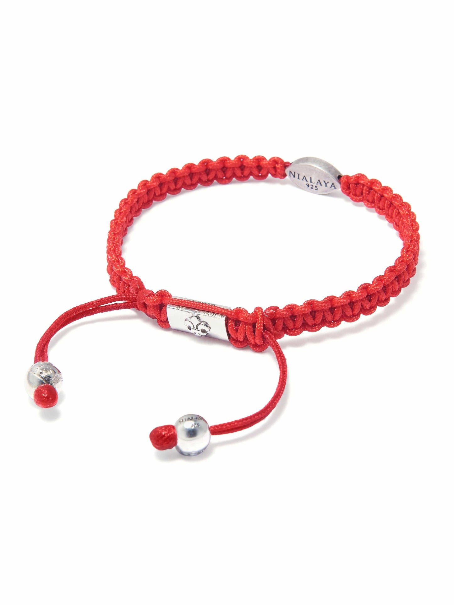 Men's Red String Bracelet with Silver Evil Eye
