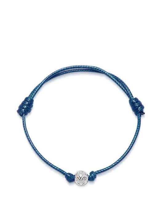 Navy Blue String Bracelet with Silver