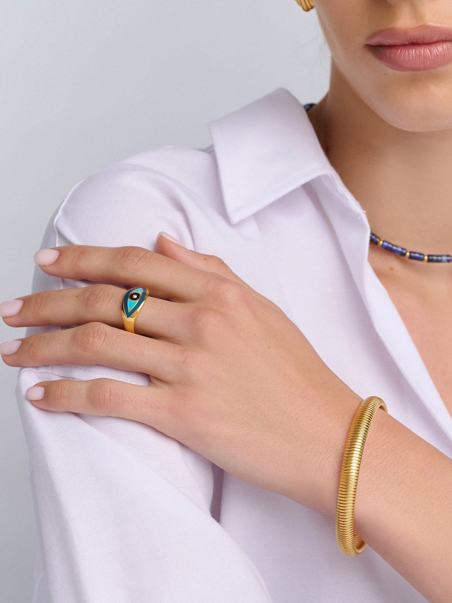8mm Women's Gold Stretch Bangle