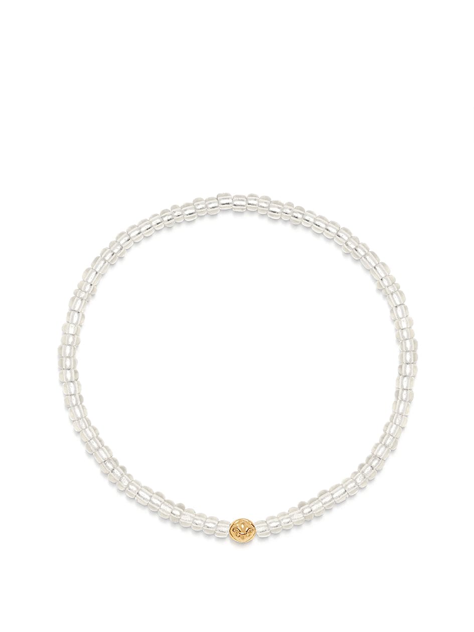 Women's Wristband with Clear Mini Beads