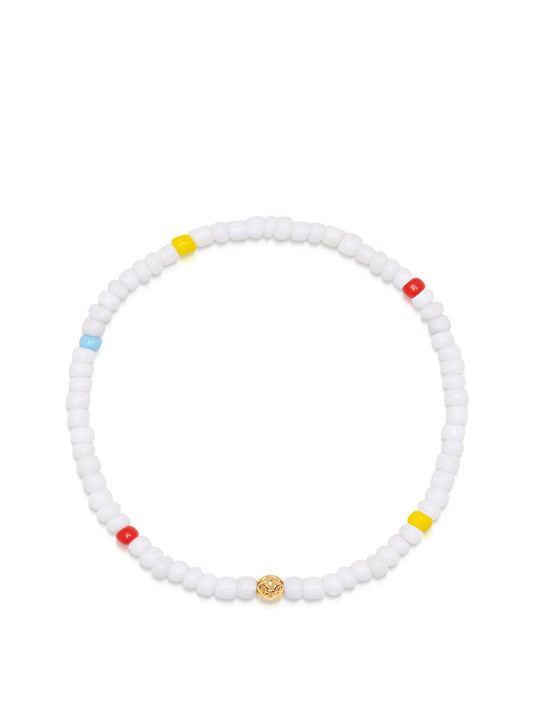 Women's Wristband with White Mini Beads
