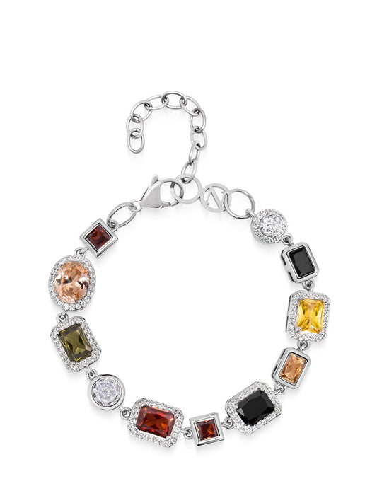 Silver Gemstone Bracelet