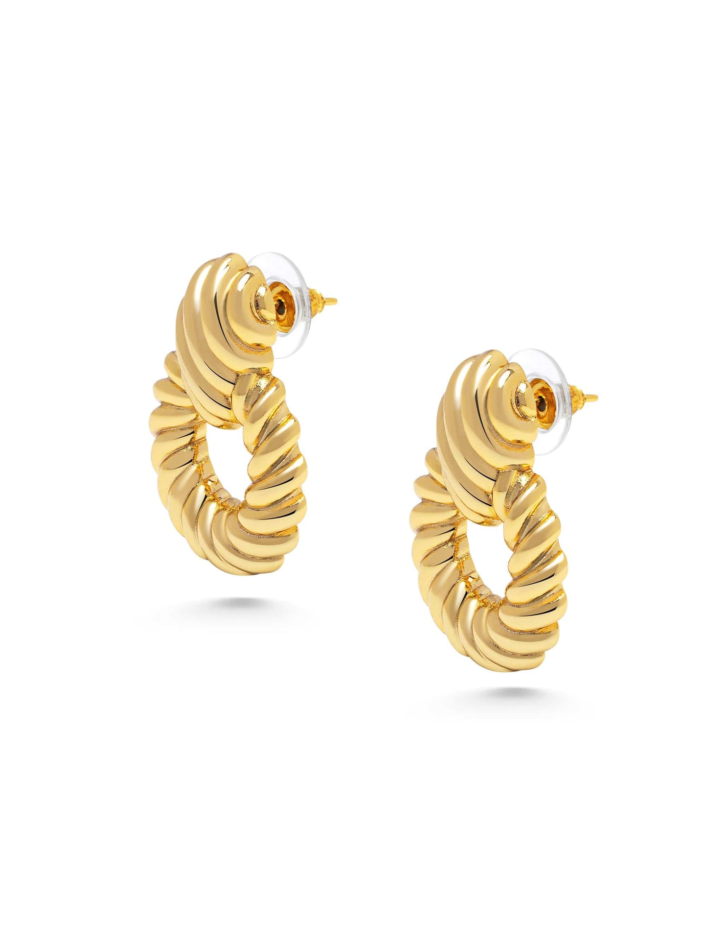 Twisted Rope Earrings in Gold