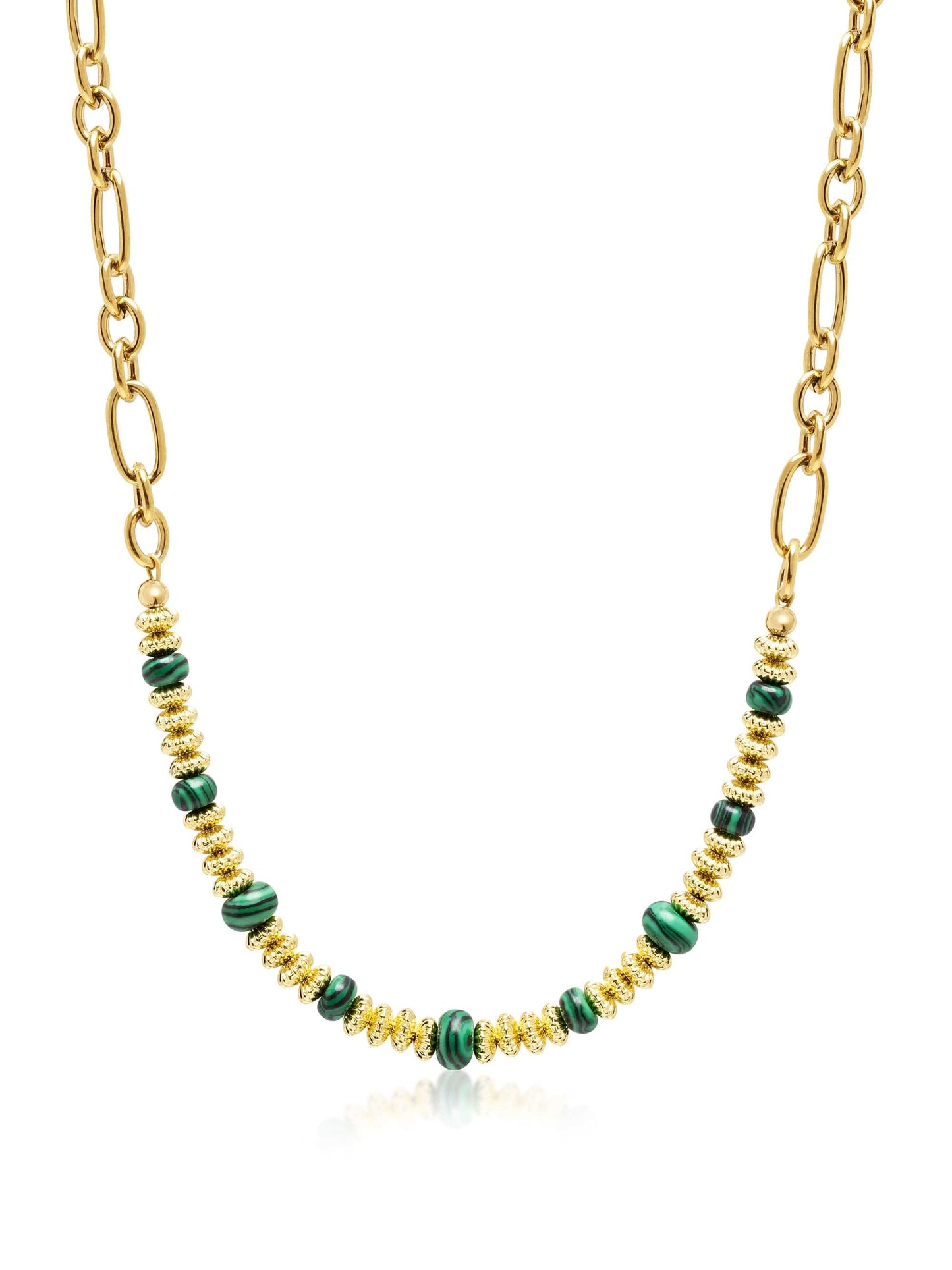 Chain Choker with Green Malachite