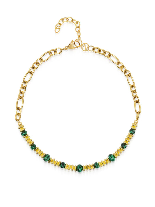 Chain Choker with Green Malachite