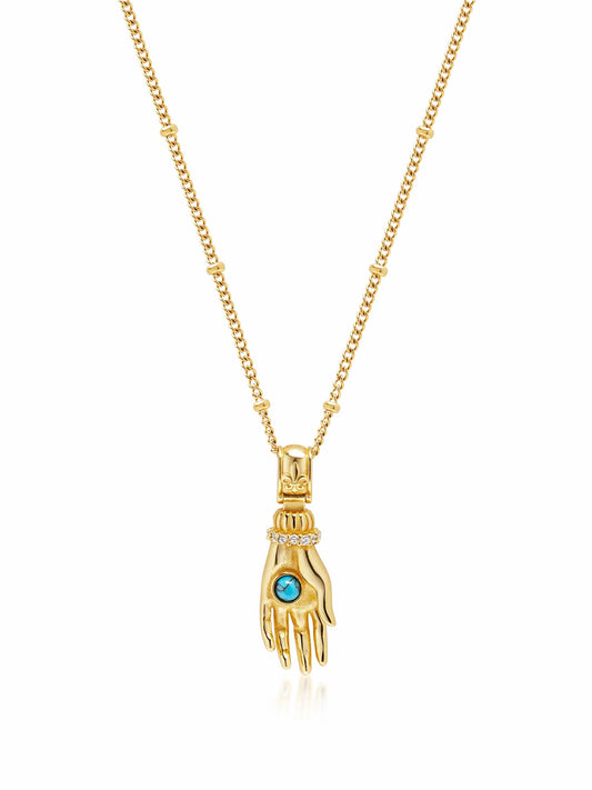 Gold Guardian Hand Pendant Necklace