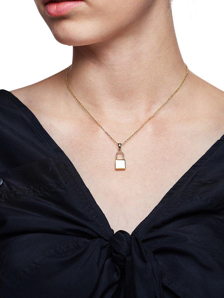 Lock Necklace in Gold