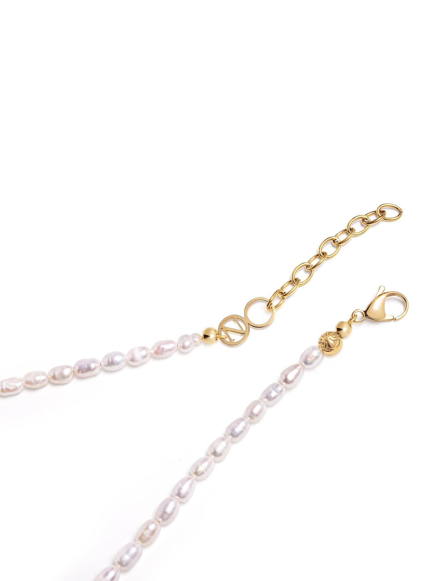 Pearl Choker with Gold Sphere Pendant