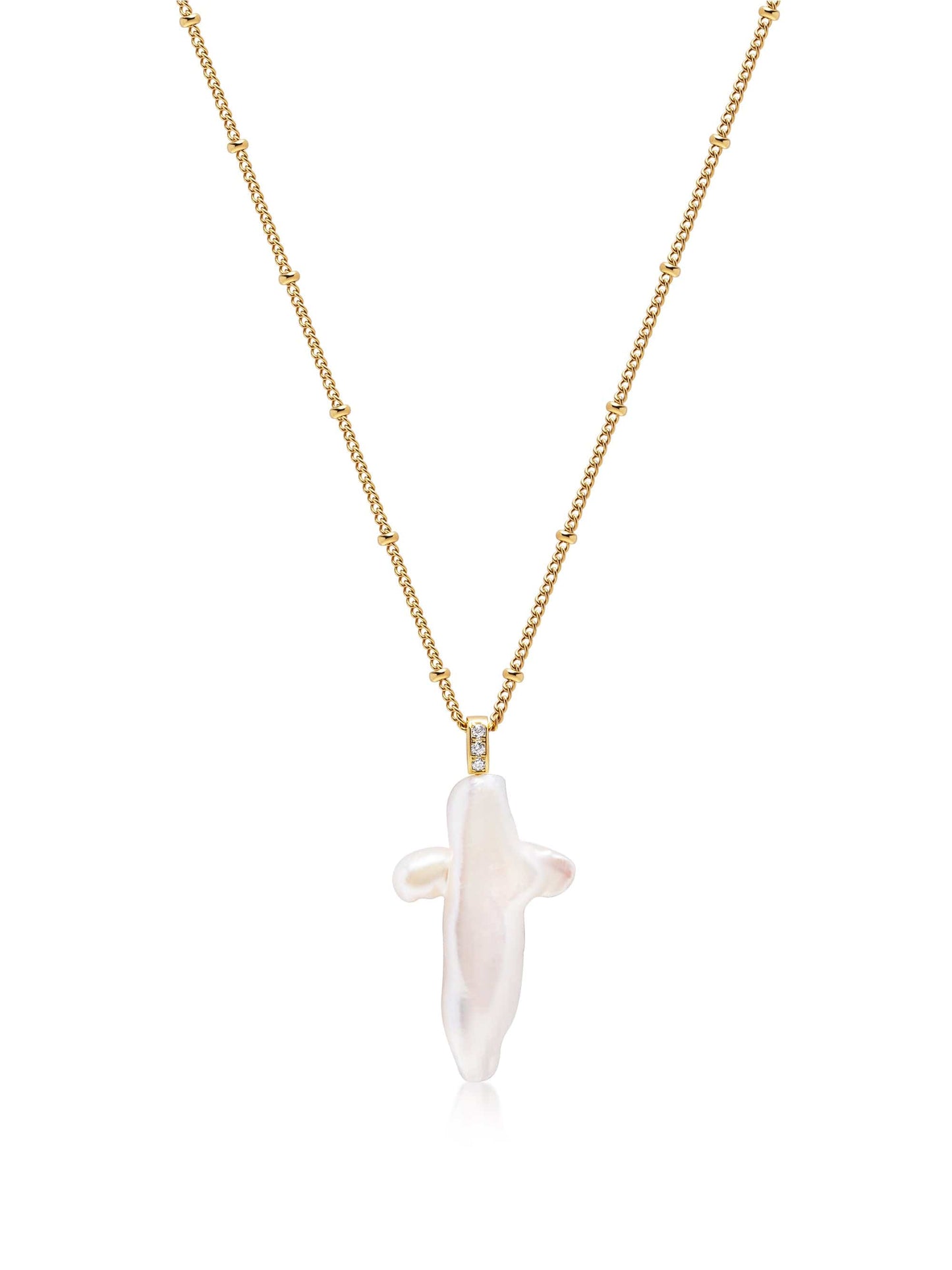 Pearl Cross Chain Necklace