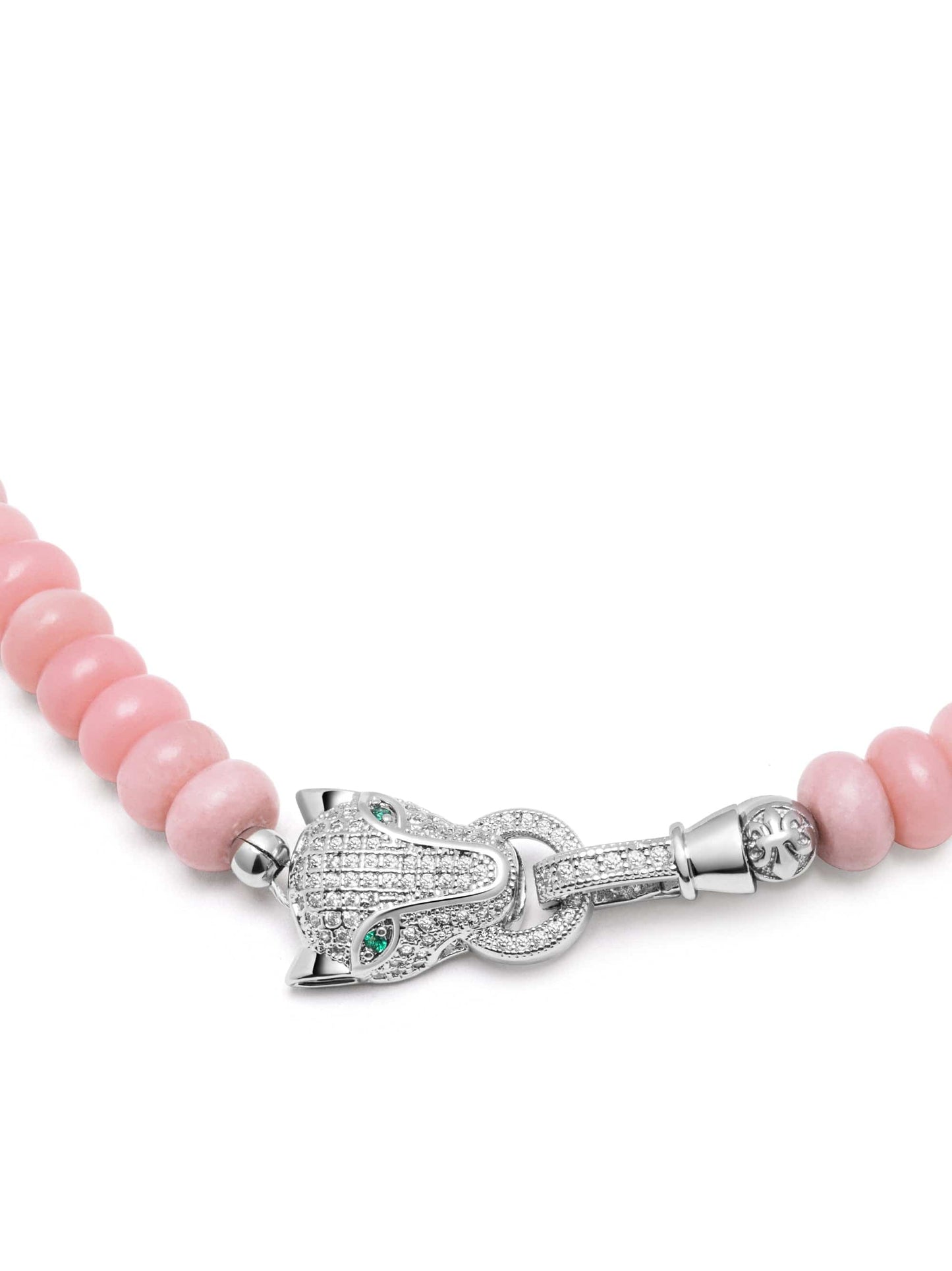Pink Opal Choker with Panther Head