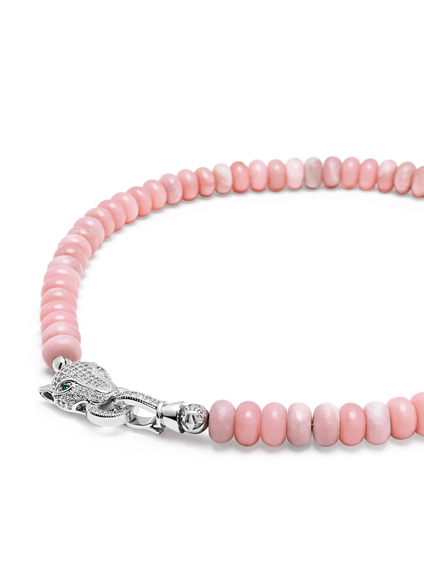 Pink Opal Choker with Panther Head