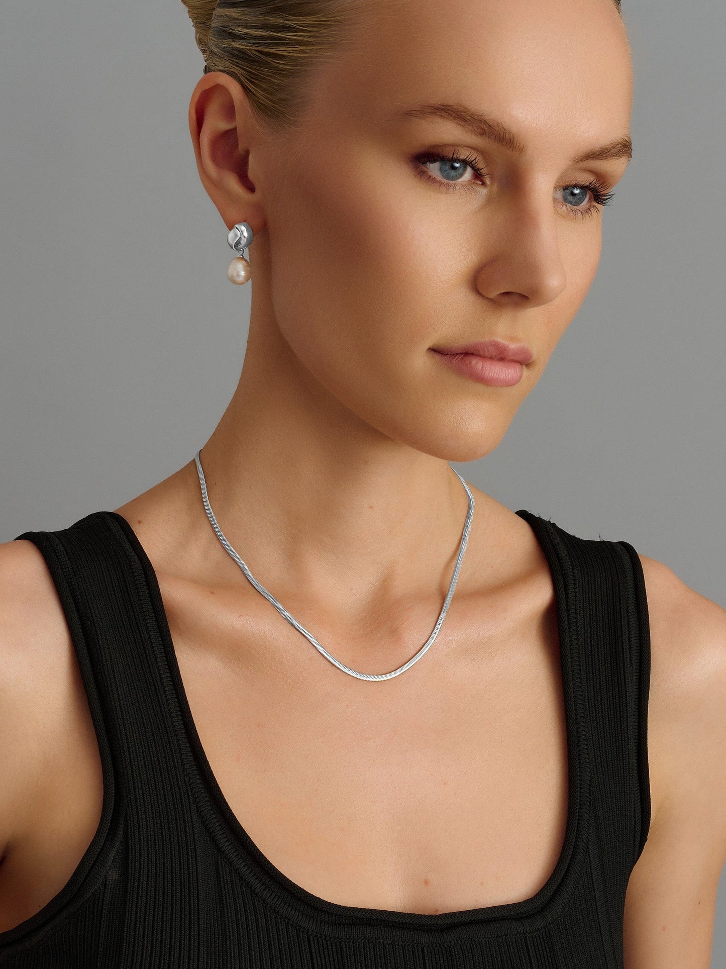 Snake Chain Necklace in Silver