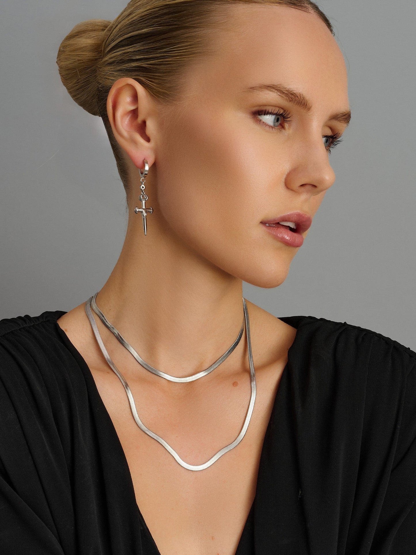Snake Chain Necklace in Silver