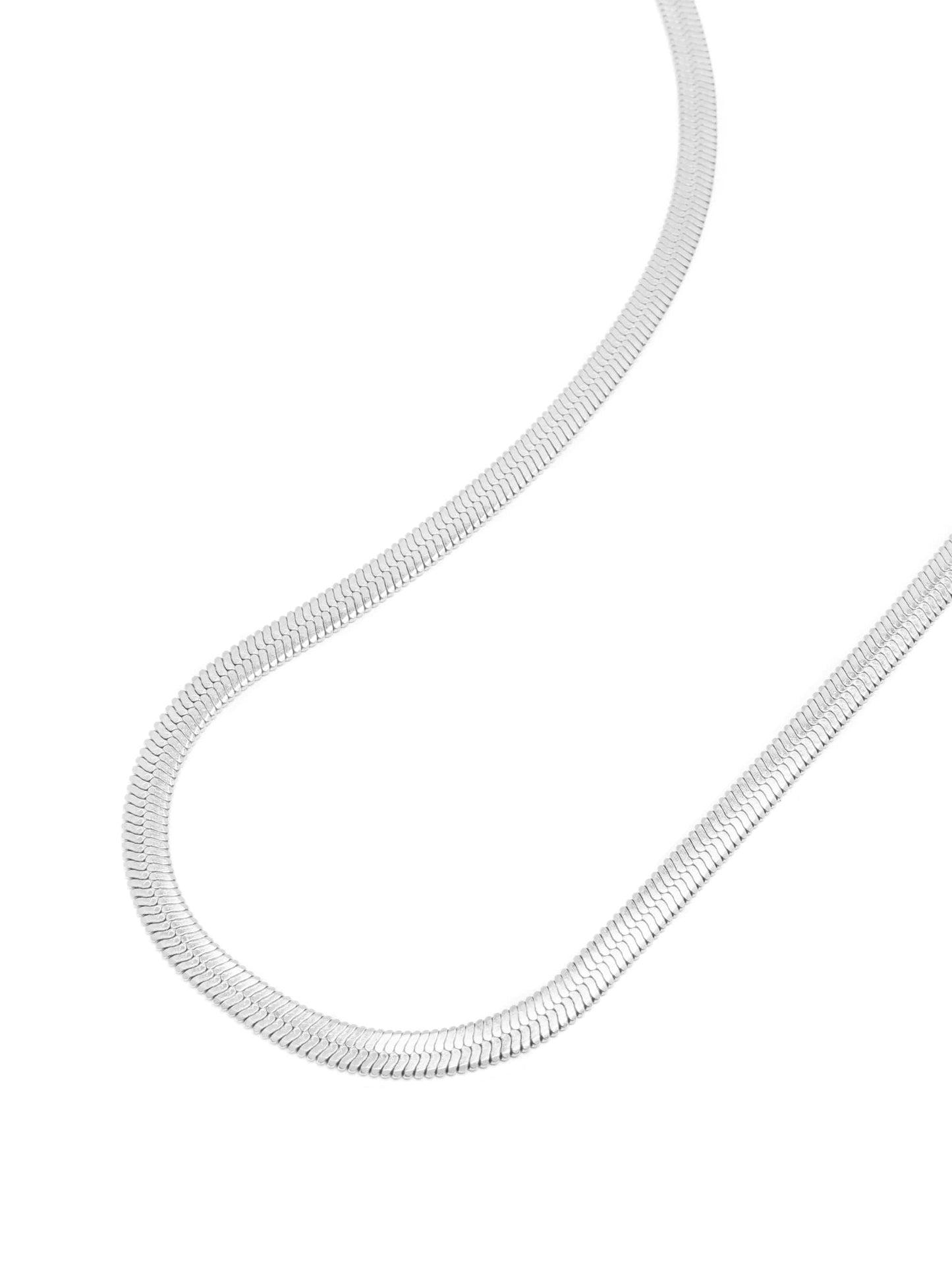 Snake Chain Necklace in Silver