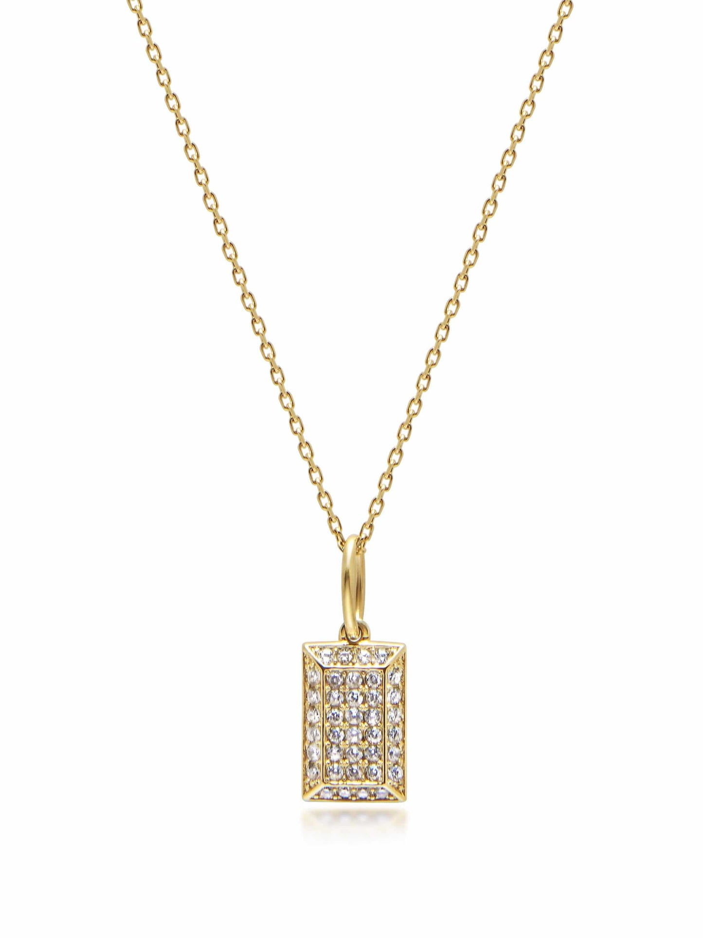 Women's Gold CZ Tag Necklace