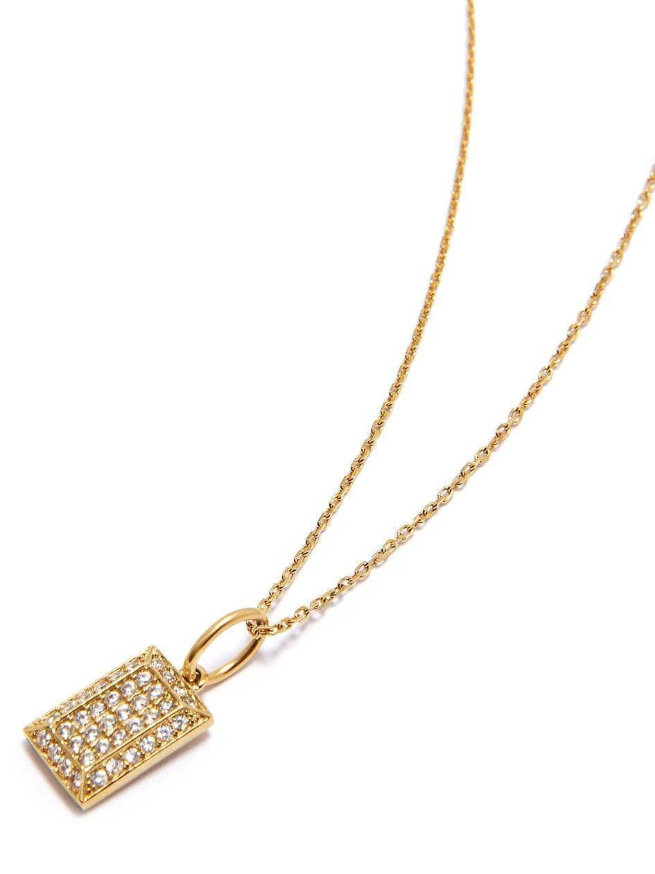 Women's Gold CZ Tag Necklace