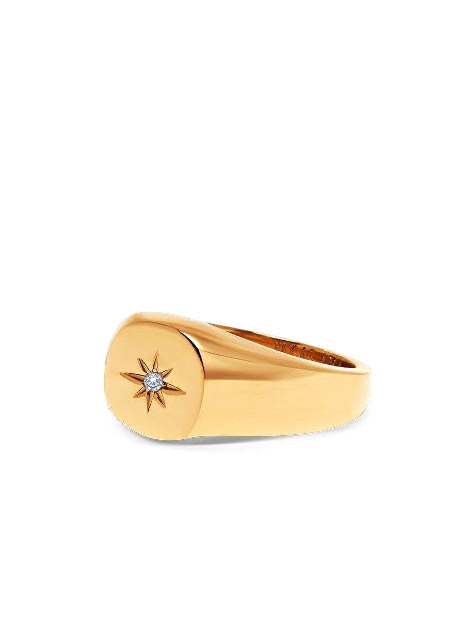 Skyfall Starburst Signature Ring in Gold with Clear CZ
